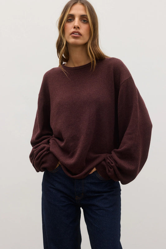 The Cora crew neck sweater - Plum