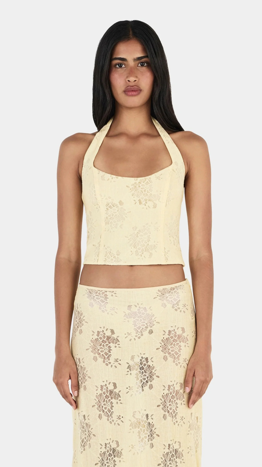 Gem Lace Top Butter