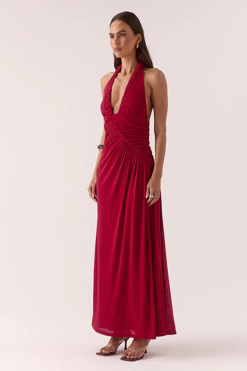 PRE ORDER Alora Maxi Dress - Raspberry