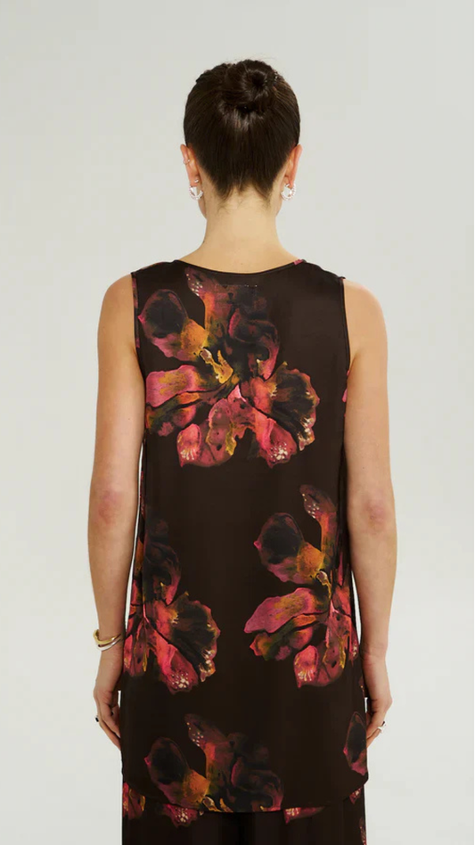 The Scoop Neck Tank -Chocolat Petals