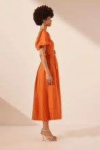 Load image into Gallery viewer, SHONA JOY- SOLLER PANELLED MIDI DRESS TANGERINE

