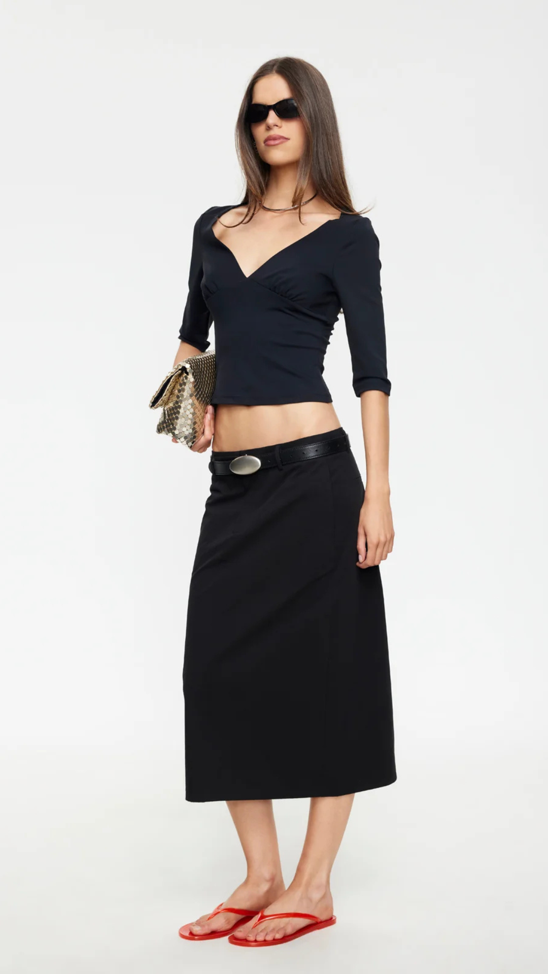 FAMIGLIA MIDI SKIRT - NOIR