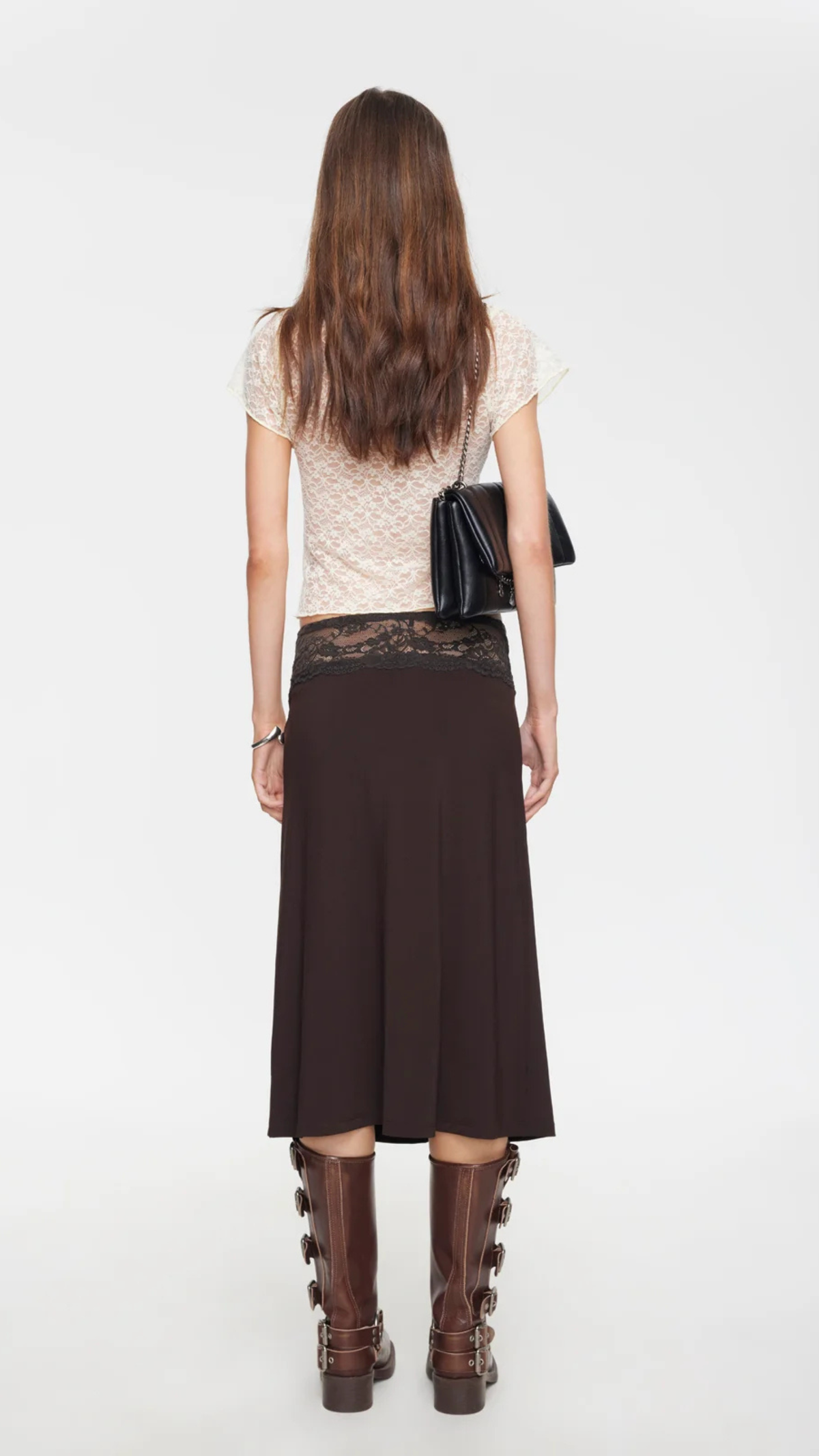 First Kiss Midi Skirt - Chocolate