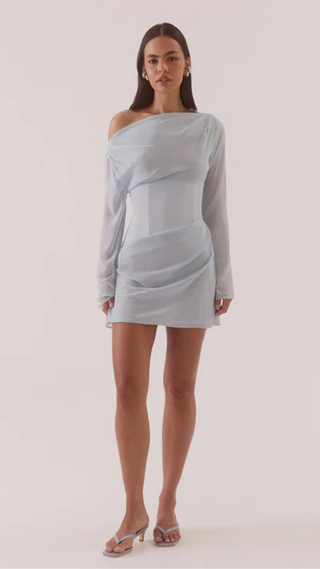 ADA LONG SLEEVE MINI - WHISPER BLUE