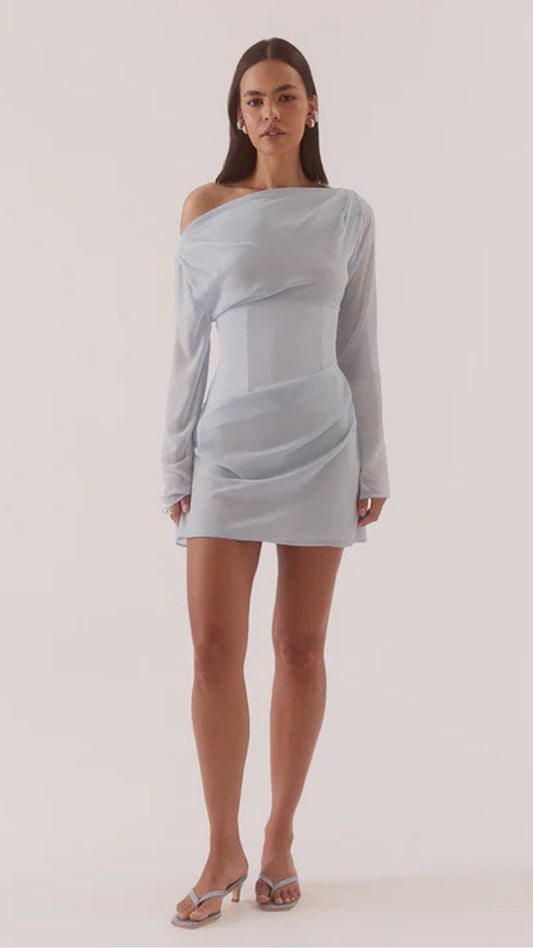 ADA LONG SLEEVE MINI - WHISPER BLUE
