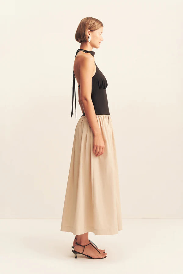 Campbell Contrast Halter Neck Midi Dress
