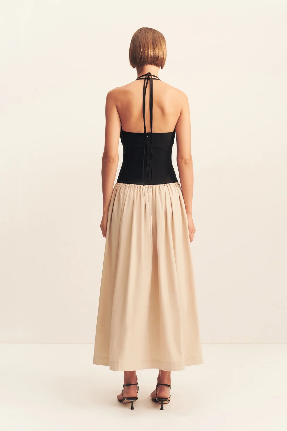 Campbell Contrast Halter Neck Midi Dress