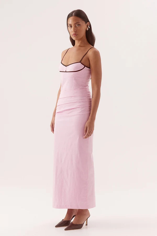BRITTA DRESS - PEONY/CHOC
