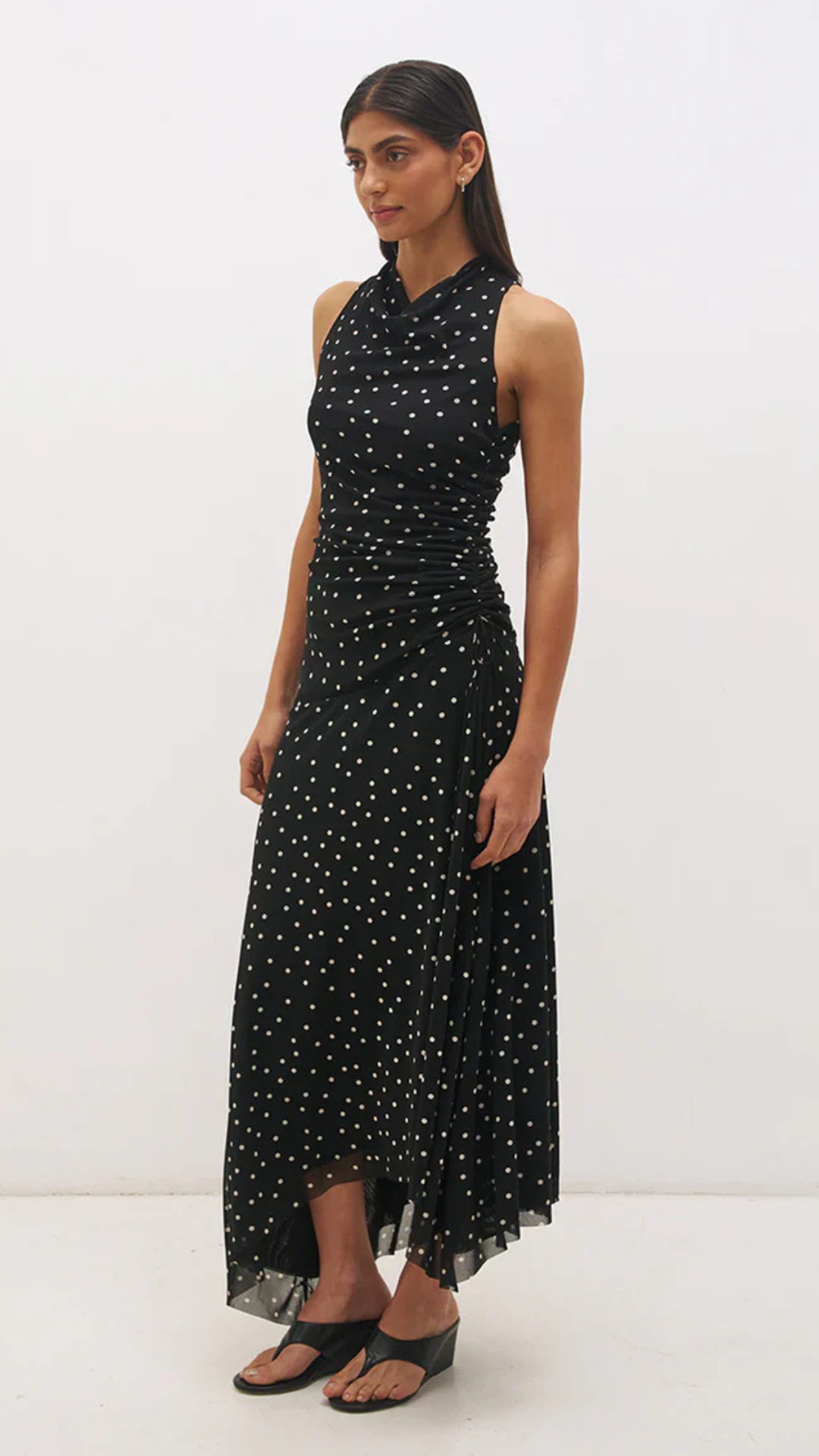 Vesper Spot Dress Black Base Polka Dot