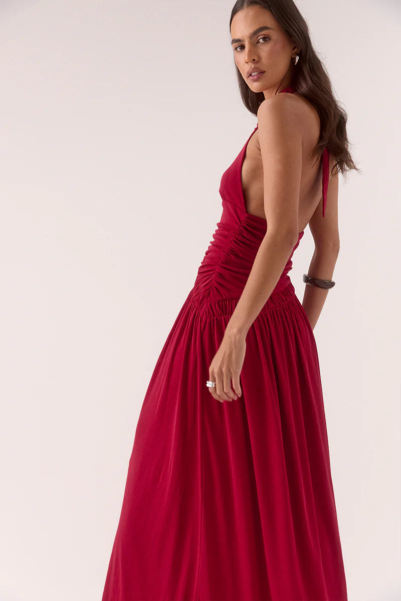PRE ORDER Alora Maxi Dress - Raspberry