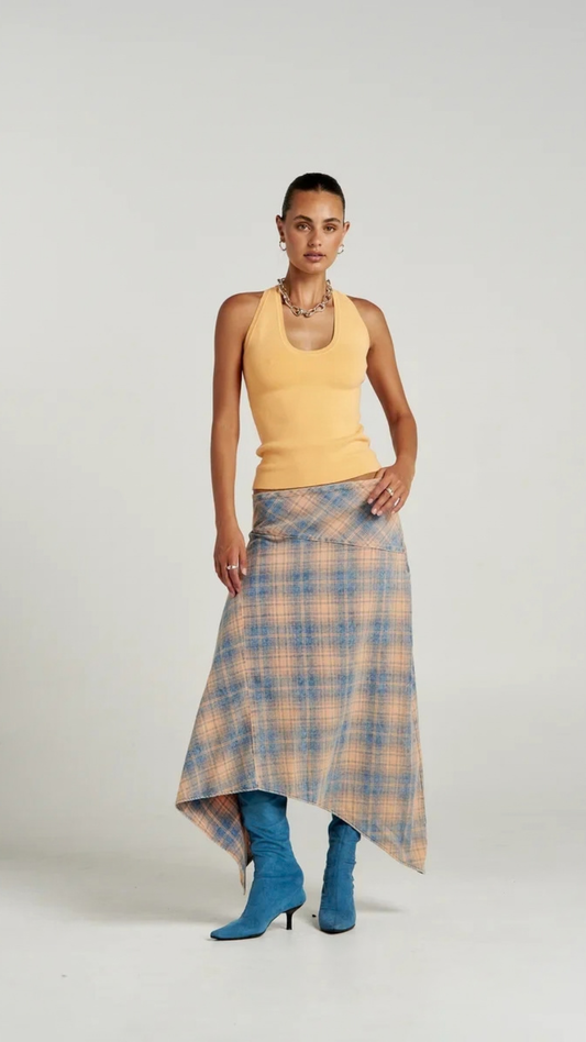 FRENCHIE SKIRT - APEROL CHECK