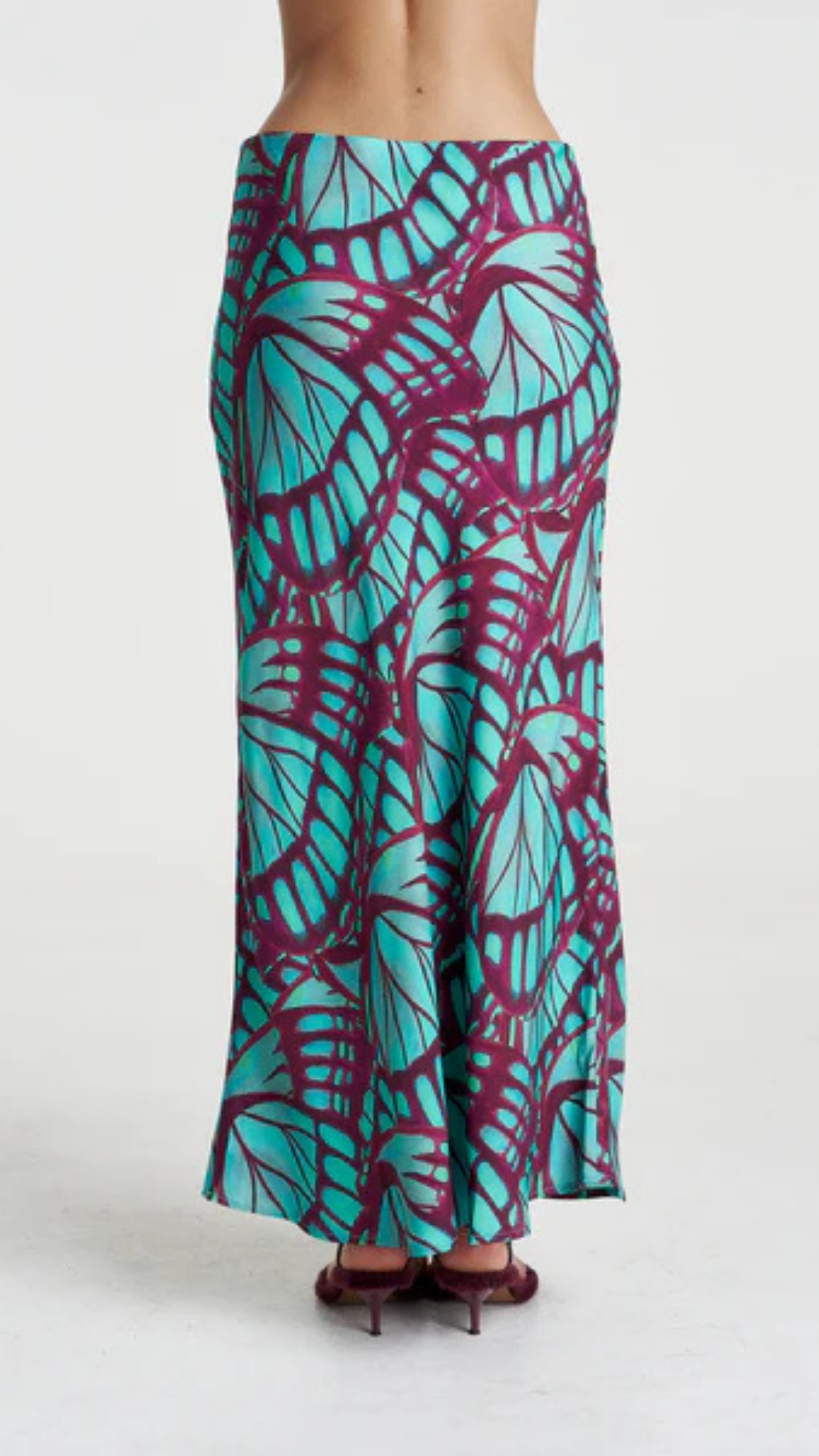SLIP SKIRT-JADE BUTTERFLY