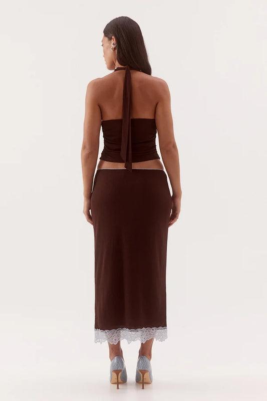 HARLOW TOP - CHOC/SKY