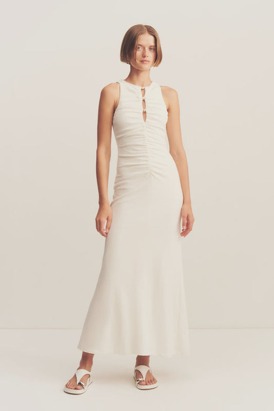 Beau Gathered Maxi Dress - Ivory