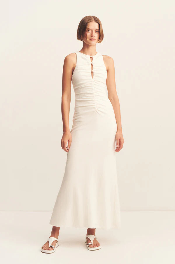 Beau Gathered Maxi Dress - Ivory
