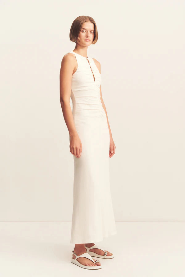 Beau Gathered Maxi Dress - Ivory