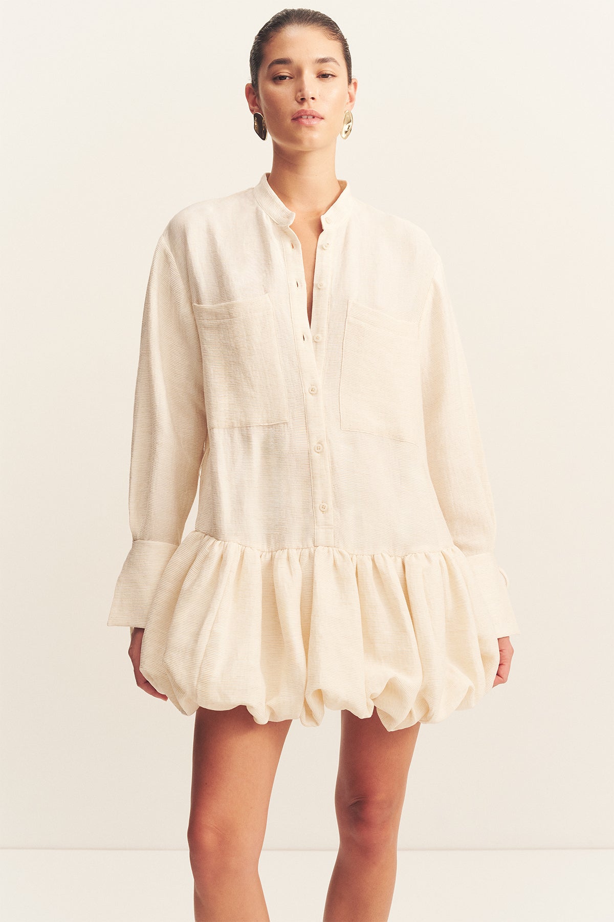 Jasper Bubble Shirt Mini Dress - Resin