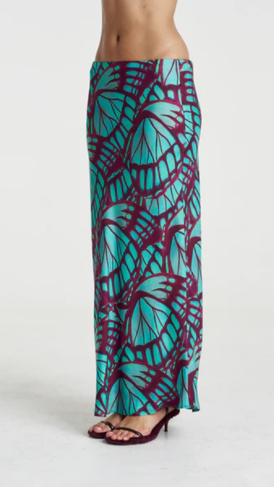 SLIP SKIRT-JADE BUTTERFLY