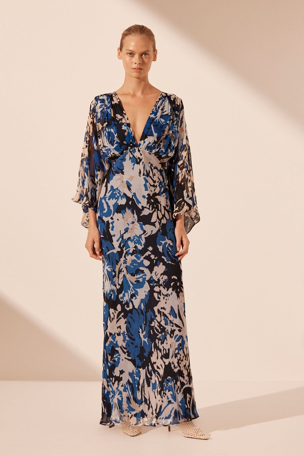 OLEA BALLOON SLEEVE MAXI DRESS