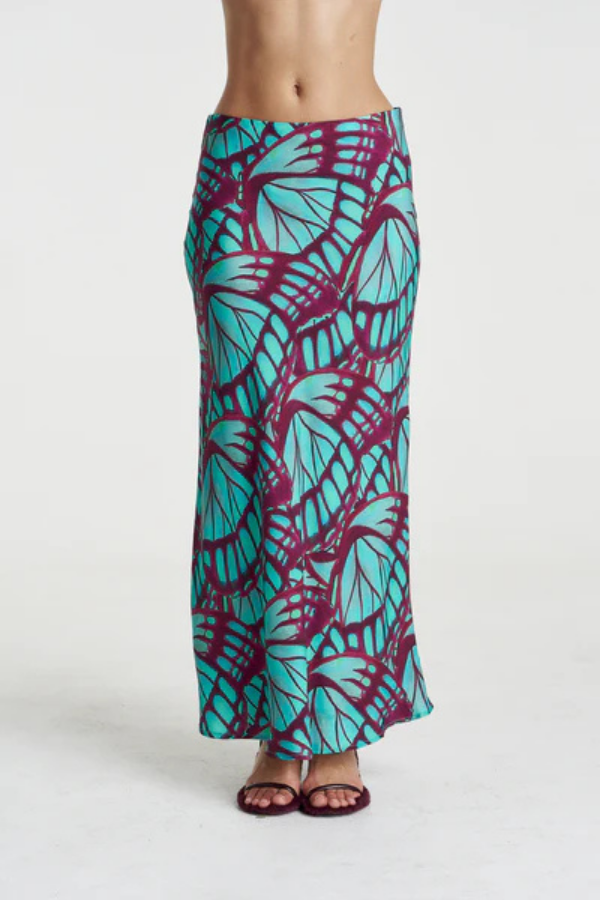 SLIP SKIRT-JADE BUTTERFLY