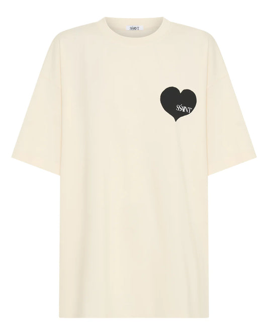 HEART TEE CREAM & BLACK