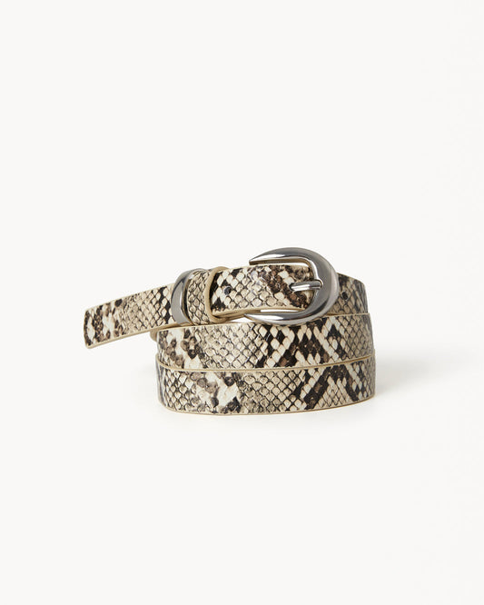 Bella Belt - Cream Snake
