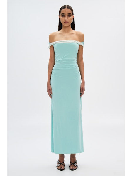 GEORGINA JERSEY DRESS - PALE AQUA