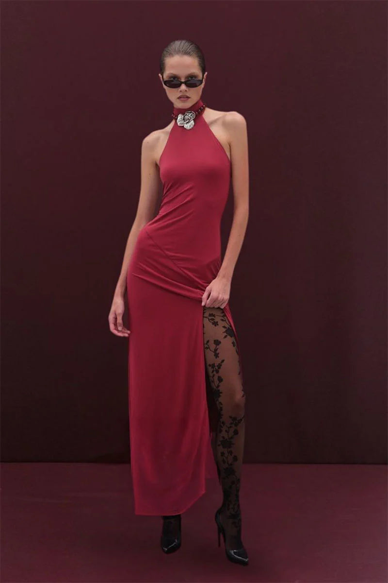 Ellie Halter Neck Maxi Dress