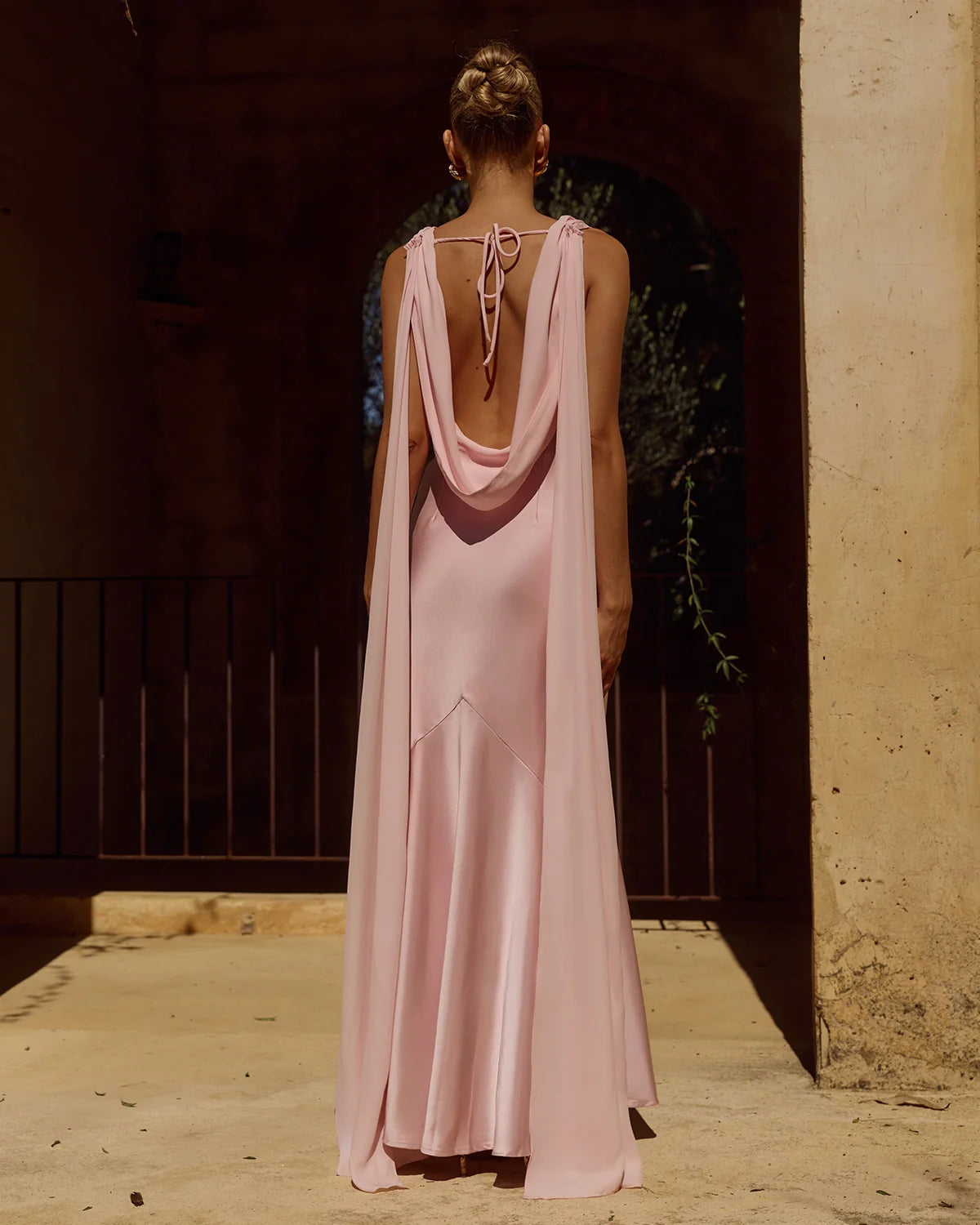 GABRIELLA COWL MAXI DRESS - PINK