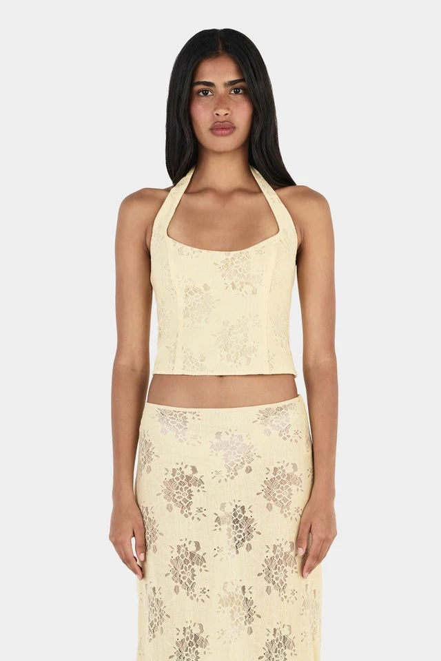 Gem Lace Top Butter