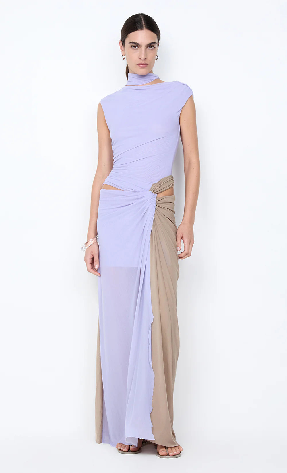 Conni Twist Maxi Dress - Wisteria/Taupe.