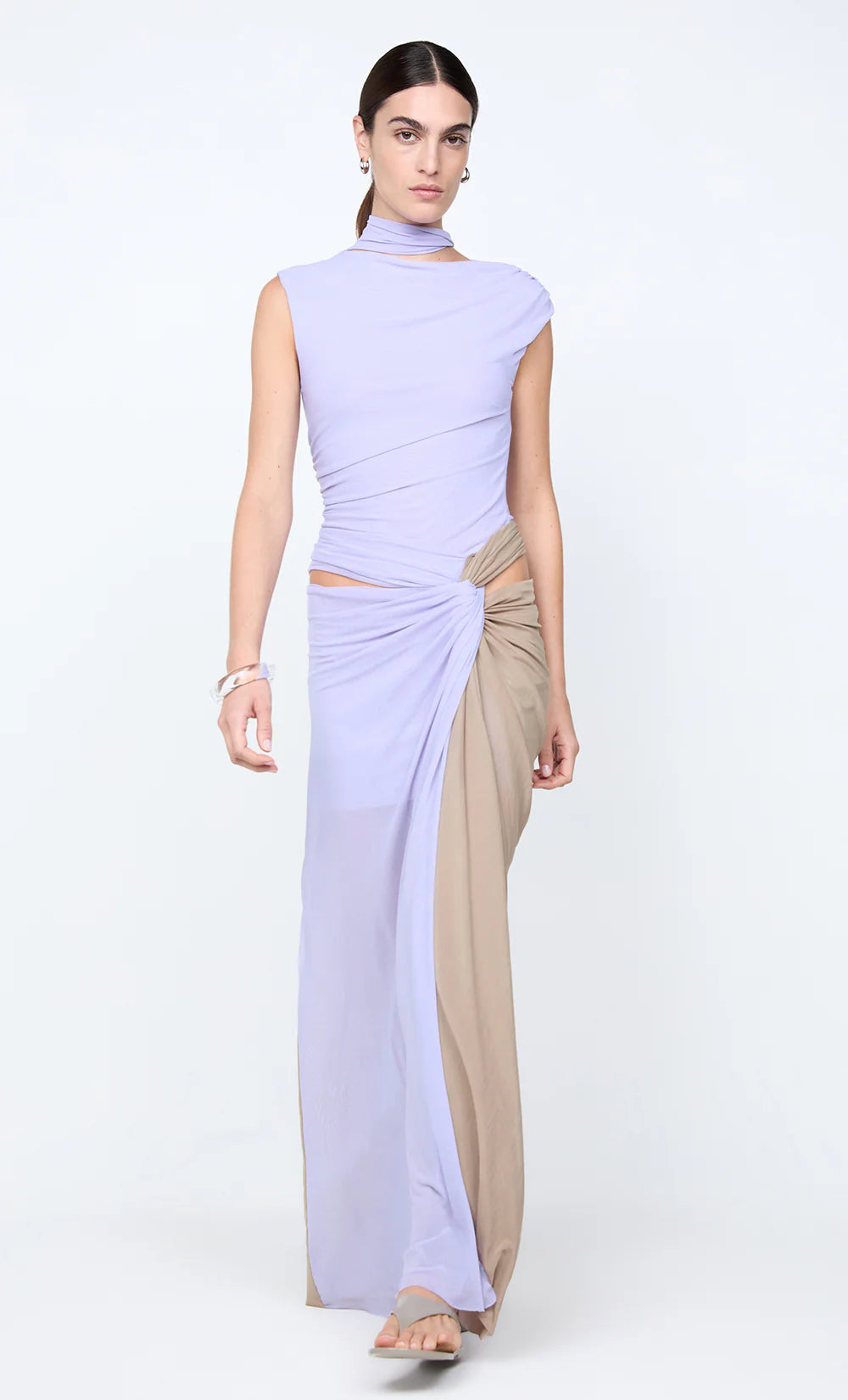 Conni Twist Maxi Dress - Wisteria/Taupe.