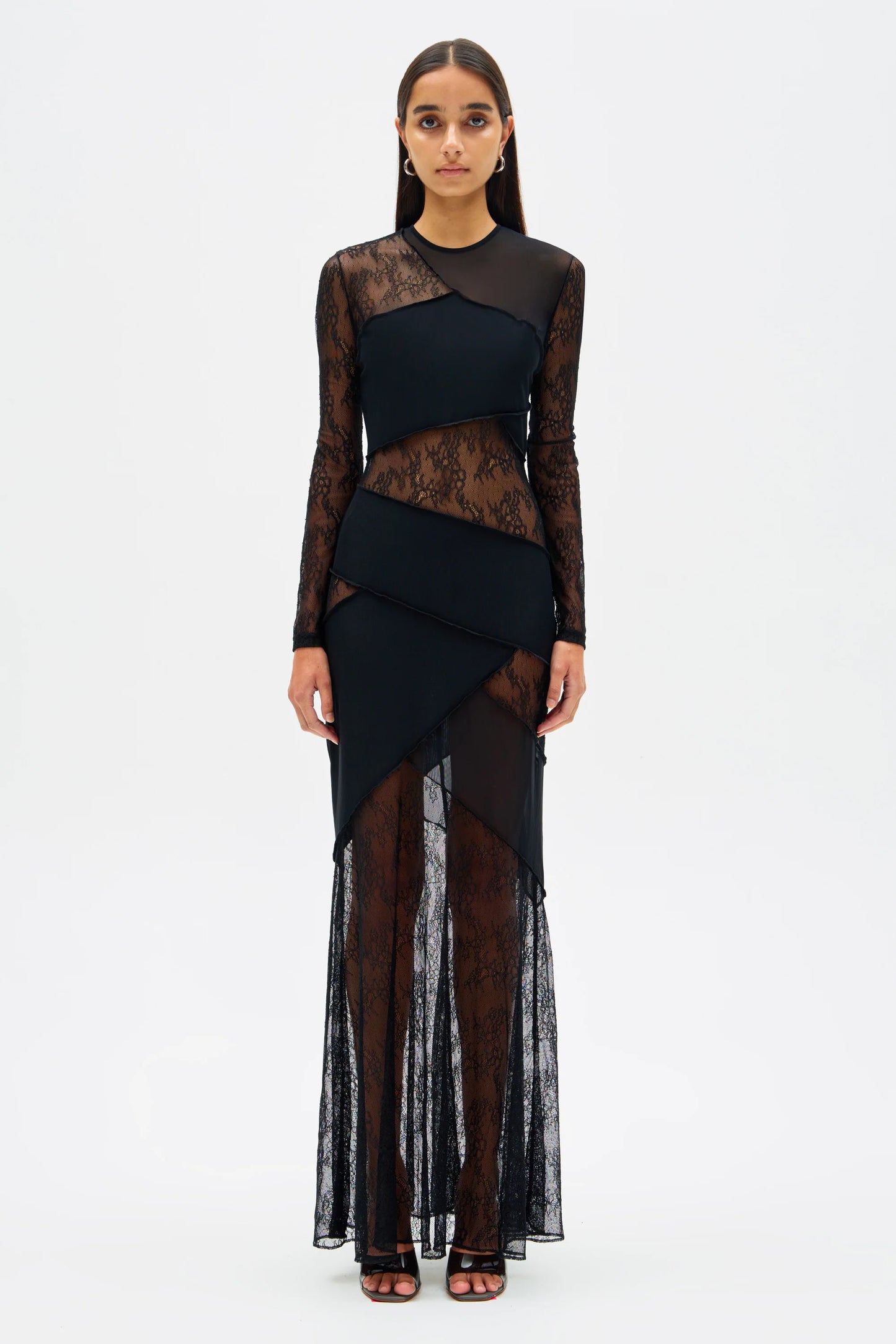 INNIKA LACE MAXI DRESS BLK