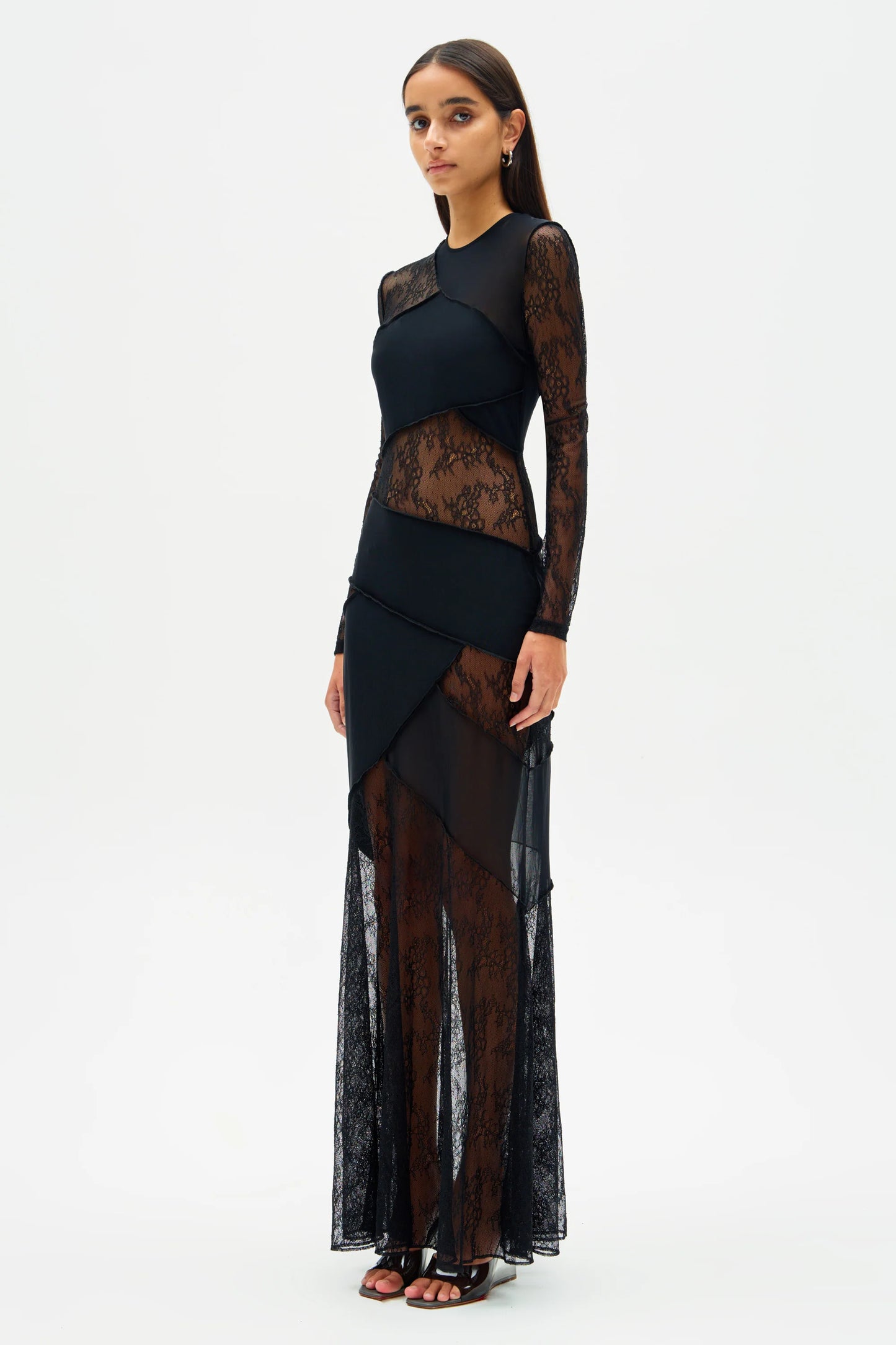 INNIKA LACE MAXI DRESS BLK