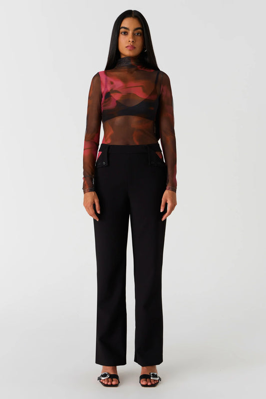 SANDRA MESH TOP - WONDERLAND PRINT MULBERRY