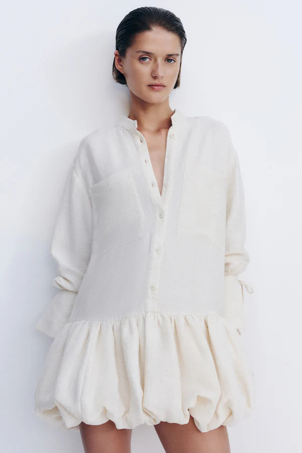 Jasper Bubble Shirt Mini Dress - Resin