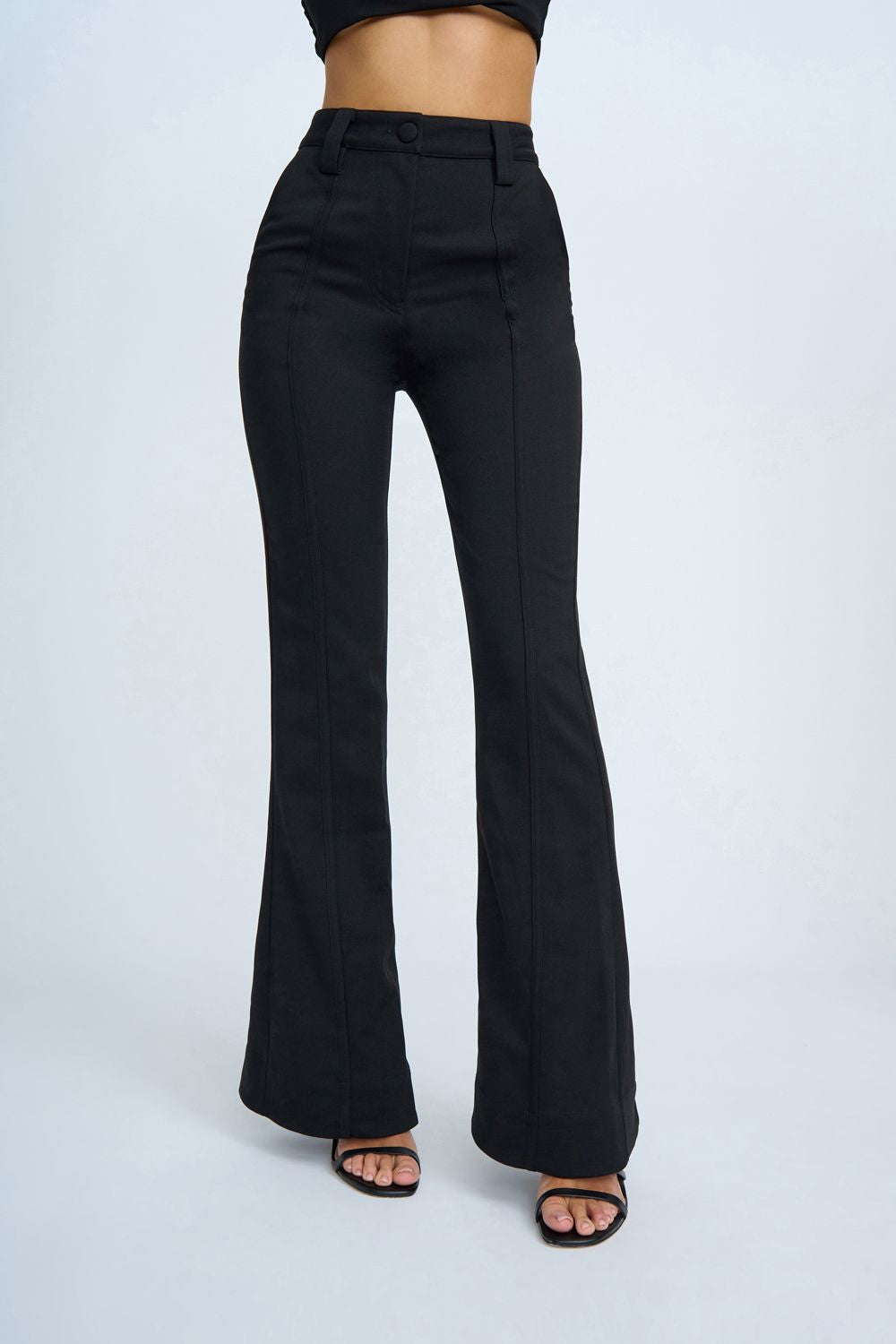 LUCIANA FLARE TROUSER PANT-BLACK