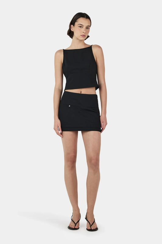Leah Backless Top Black