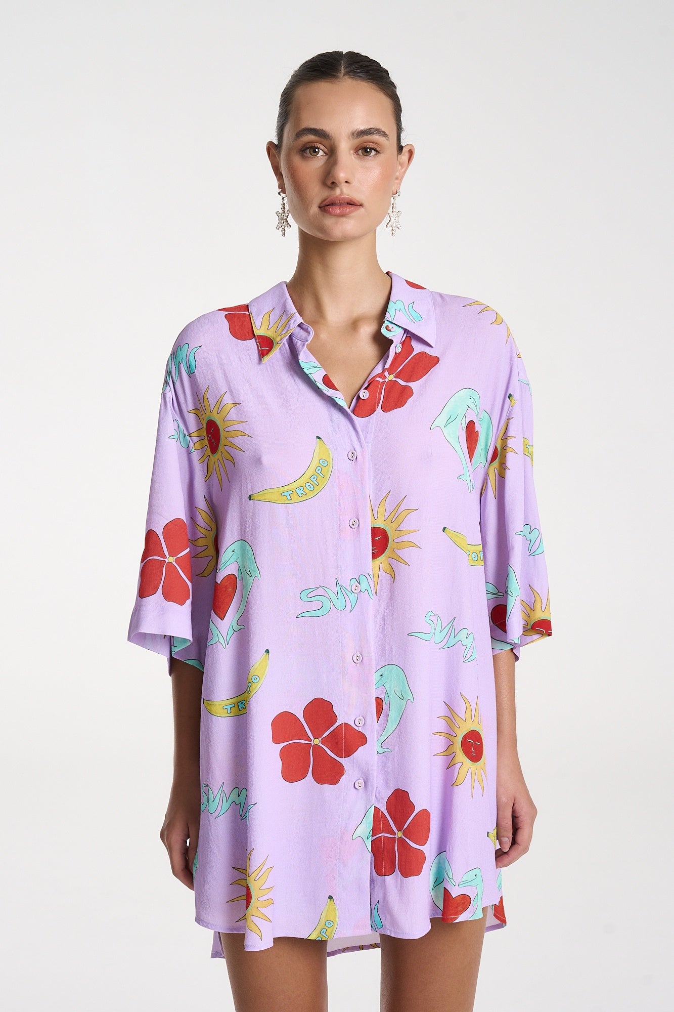 Big Shirt - Lilac Troppo