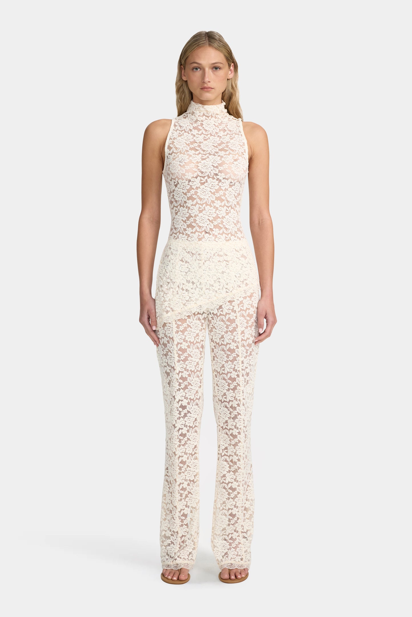 MAY LACE HALTER WHITE