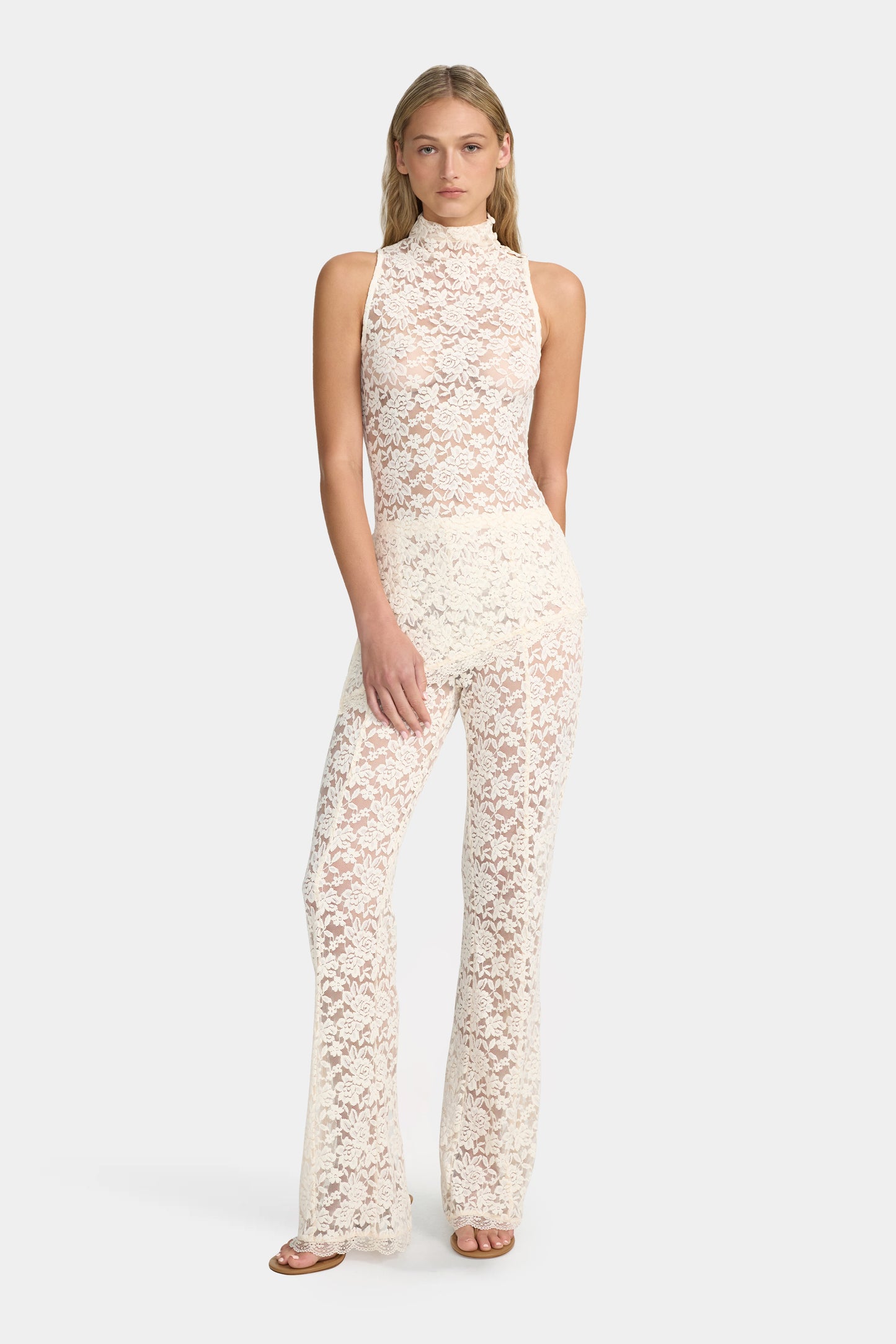 MAY LACE HALTER WHITE