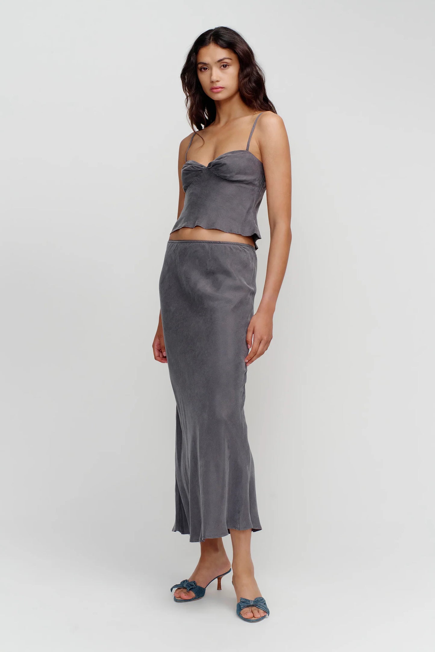 MARLI SLIP SKIRT - SLATE