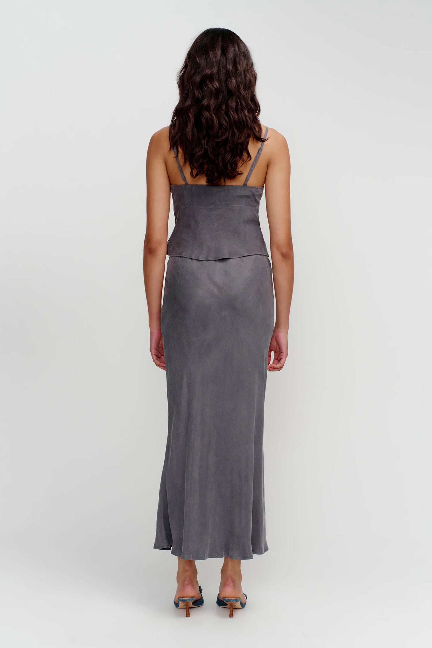 MARLI SLIP SKIRT - SLATE