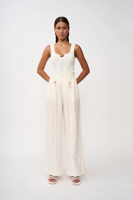 MALAYA LINEN PANT IVORY