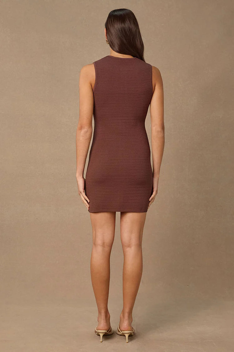 SHOAL MINI DRESS - COCOA