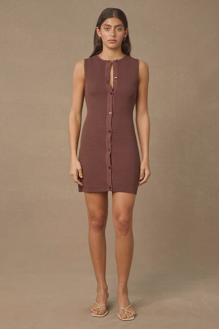 SHOAL MINI DRESS - COCOA
