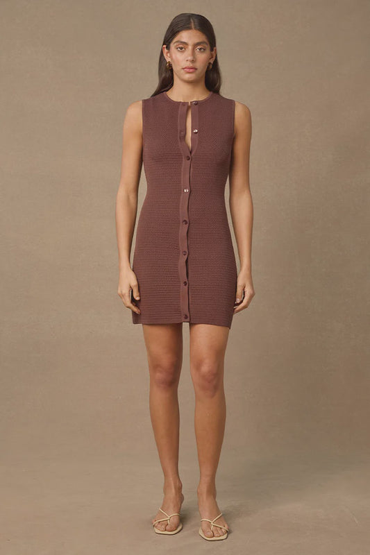 SHOAL MINI DRESS - COCOA