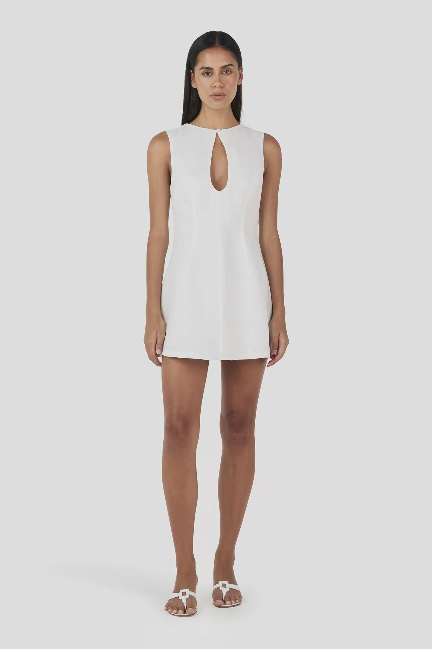 Nessa Linen Mini Dress Ivory