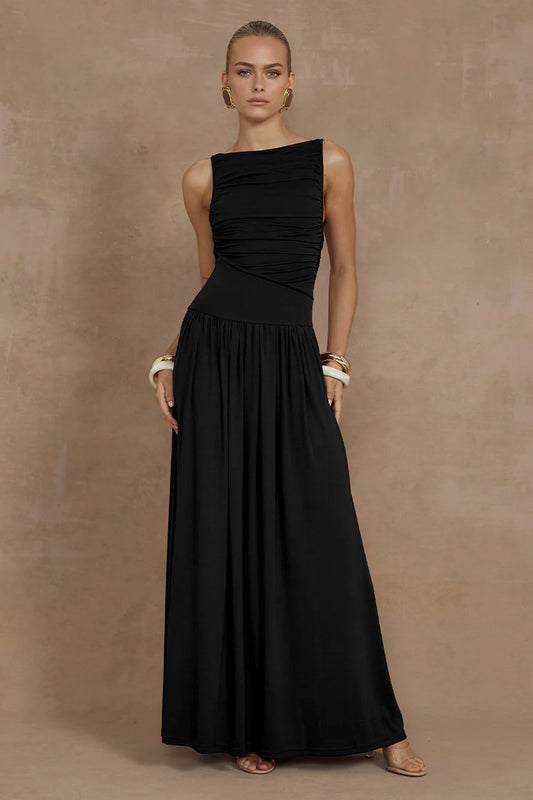 NALLLA MAXI DRESS - BLACK