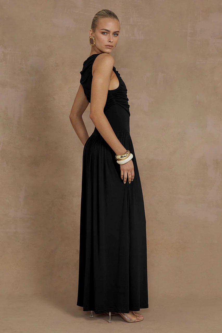 NALLLA MAXI DRESS - BLACK